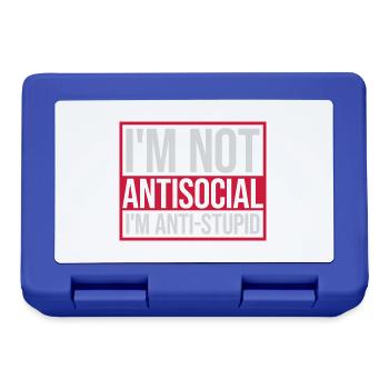 not antisocial anti stupid - Lunchbox - royal blue - Front