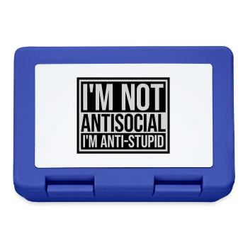 not antisocial anti stupid - Brotdose - Royalblau - Vorne
