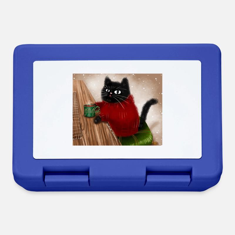 Chat en pull - Boîte à goûter - bleu royal