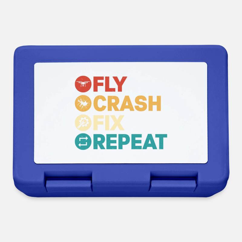 Fly Crash Fix Repeat Drone Pilot RC Flight - Brotdose - Royalblau