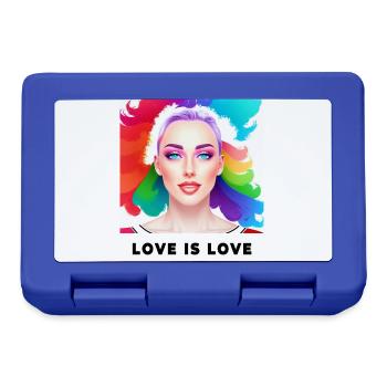 Cute LGBT Girl Colorful Love is Love Pride - Lunchbox - royal blue - Front