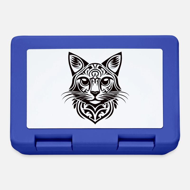 Chat tribal - Boîte à goûter - bleu royal