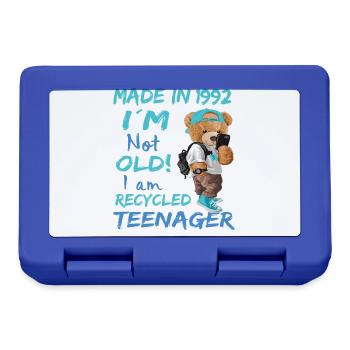 1992 Birthday Teddy funny old teenager - Lunchbox - royal blue - Front