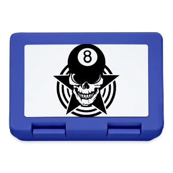 Schädel Billardkugel Schädel 8 - Brotdose - Royalblau - Vorne