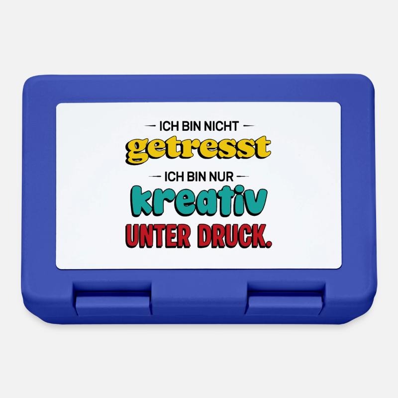 Creative under pressure – Funny saying - Lunchbox - royal blue