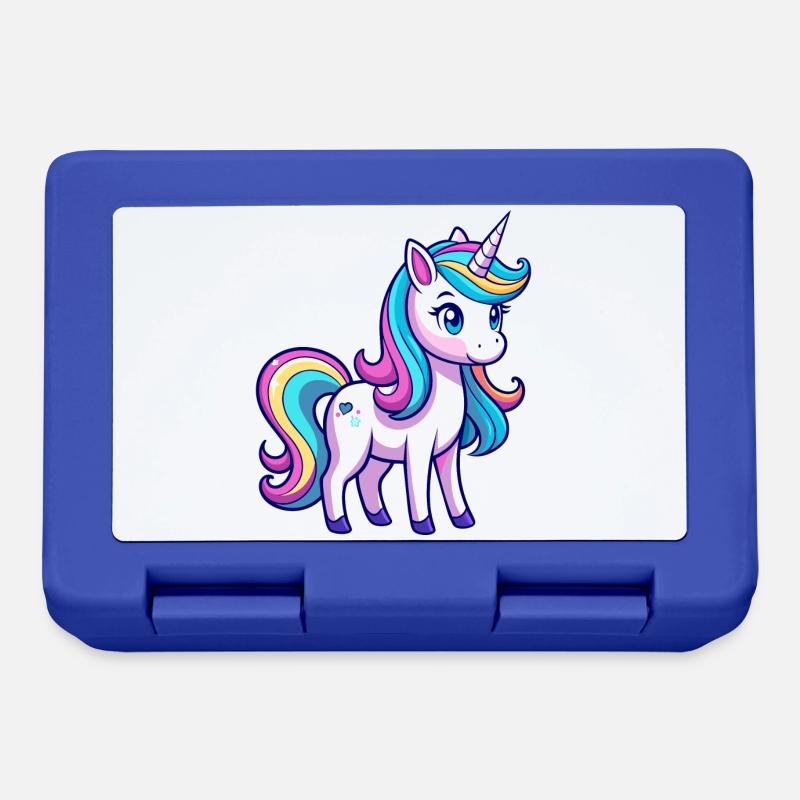 Süßes Regenbogen-Einhorn - Brotdose - Royalblau