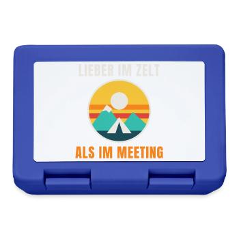 Lieber im Zelt als im Meeting – Camping - Brotdose - Royalblau - Vorne