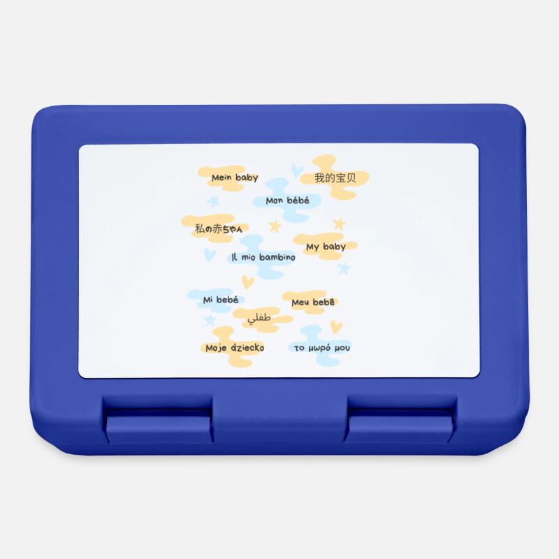Mon bébé en plusieurs langues - Boîte à goûter - bleu royal