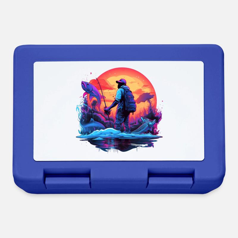 Angler Sunset Neon Style - Boîte à goûter - bleu royal