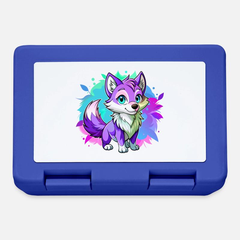 Bébé loup violet - Boîte à goûter - bleu royal