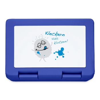 Kleckern statt klotzen - Brotdose - Royalblau - Vorne