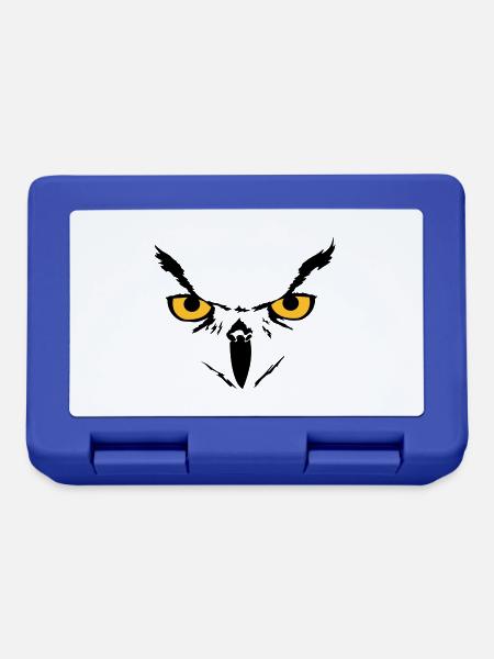 Owl face - Brotdose - Royalblau