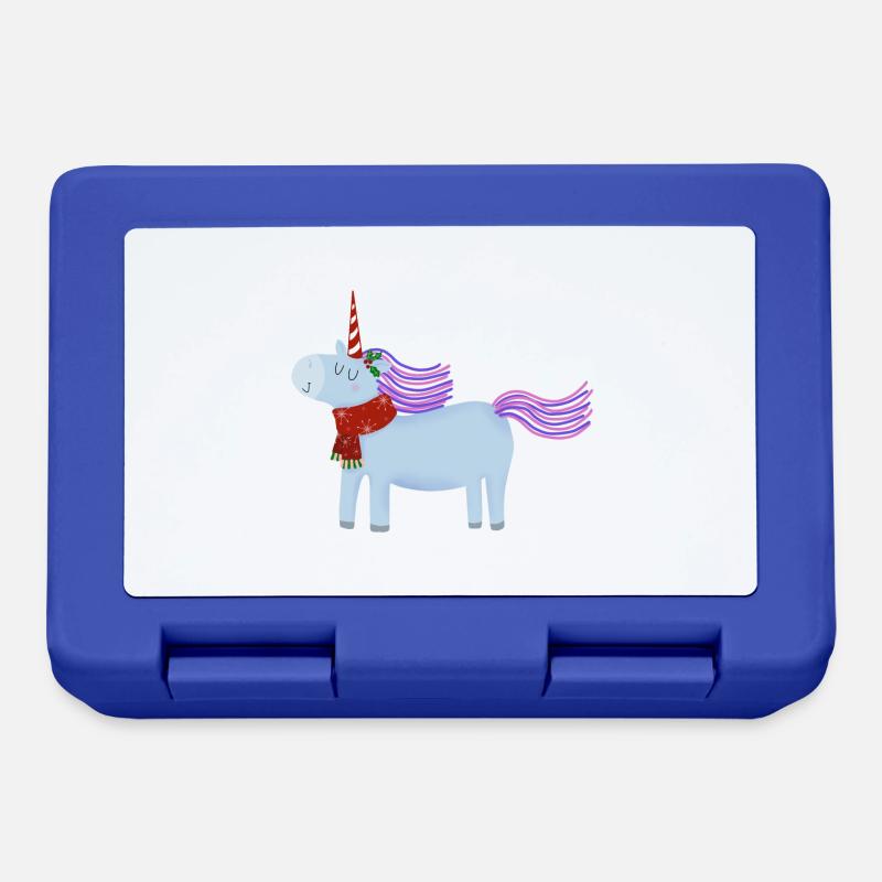 Licorne de Noël avec écharpe - Boîte à goûter - bleu royal