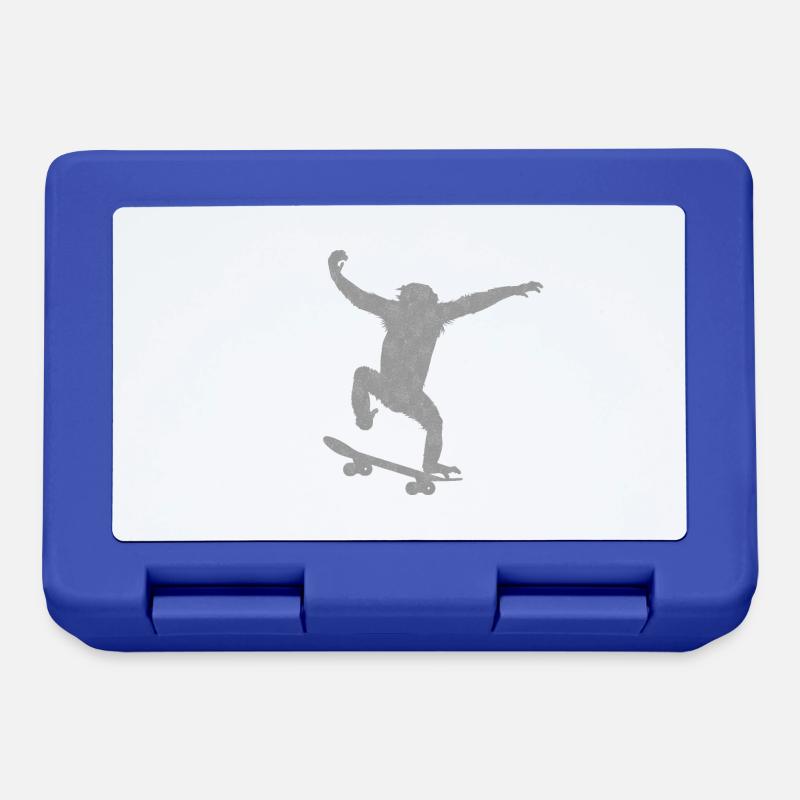 Monkey Skateboard - Brotdose - Royalblau