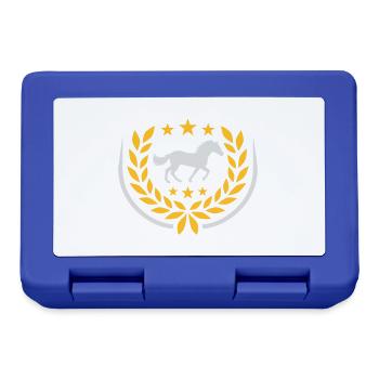 Laurel wreath Horse Star Coat of Arms - Lunchbox - royal blue - Front