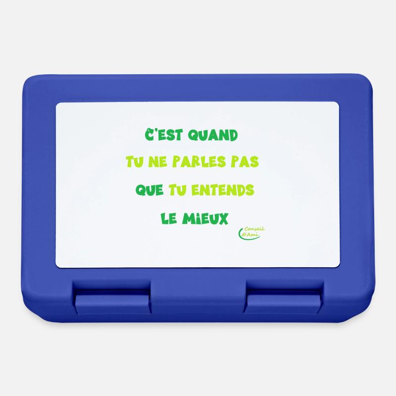 65 - Se taire et écouter - Boîte à goûter - bleu royal