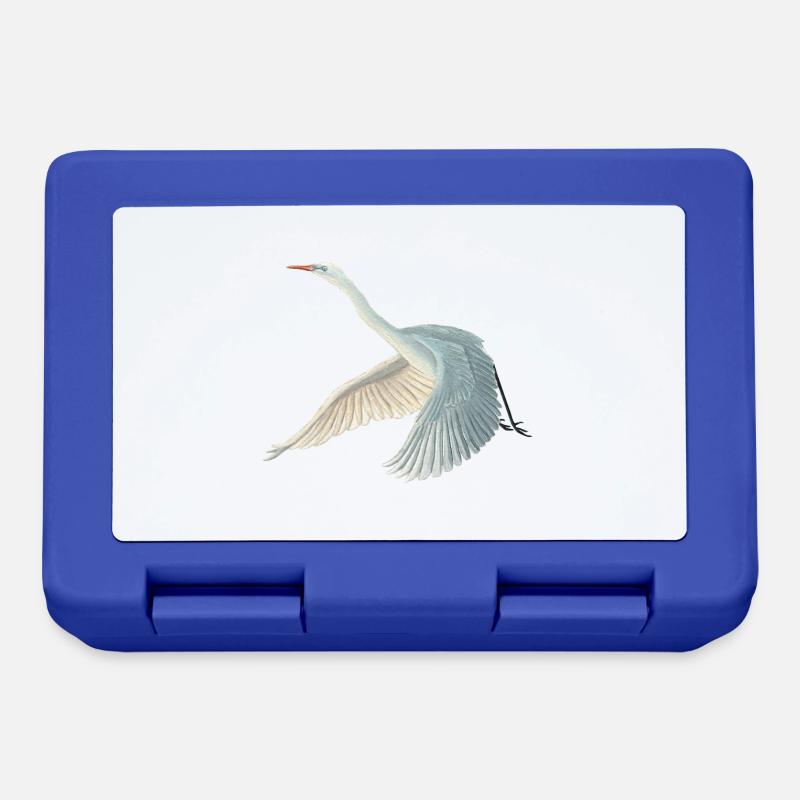 Illustration de grande aigrette blanche - Boîte à goûter - bleu royal