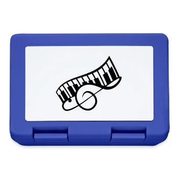 Music clef Note Piano Keybord Piano - Lunchbox - royal blue - Front