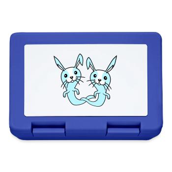 2 Hasen Geist Gespenst spuken Halloween gruselig - Brotdose - Royalblau - Vorne