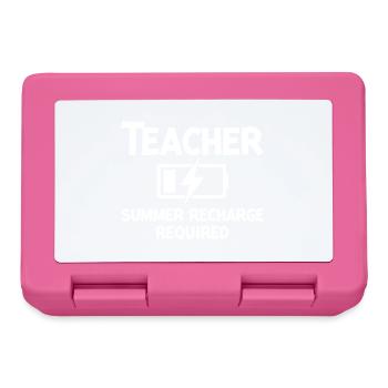 Teacher Summer Recharge Required - Lunchbox - pink - Front