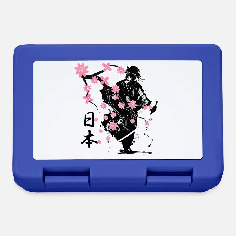 samurai warrior sakura flower style - Lunchbox - royal blue