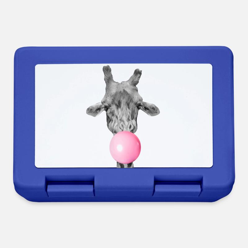 Giraffe bubblegum - Lunchbox - royal blue