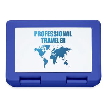 Carte du monde du voyageur professionnel - Boîte à goûter - bleu royal - Devant
