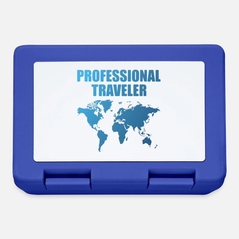 Carte du monde du voyageur professionnel - Boîte à goûter - bleu royal