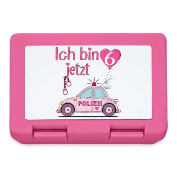 Police Car I'm Now 6 Birthday Pink - Lunchbox - pink - Front