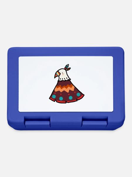 Indianer Vogel - Brotdose - Royalblau