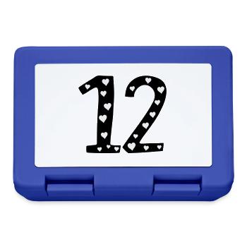 12 Geburtstag mit Herz - Brotdose - Royalblau - Vorne