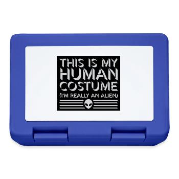 Citation extraterrestre de costume humain - Boîte à goûter - bleu royal - Devant