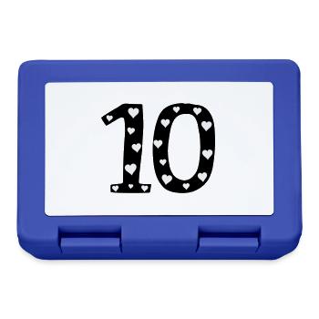 10 birthday with heart - Lunchbox - royal blue - Front