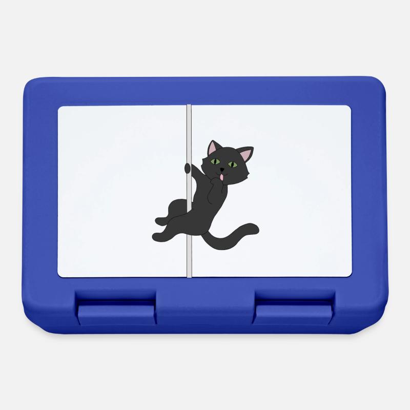 Black cat black cat pole dance meow - Lunchbox - royal blue