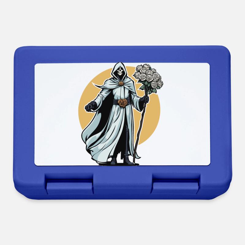 Illustration de fleurs de la Faucheuse - Boîte à goûter - bleu royal