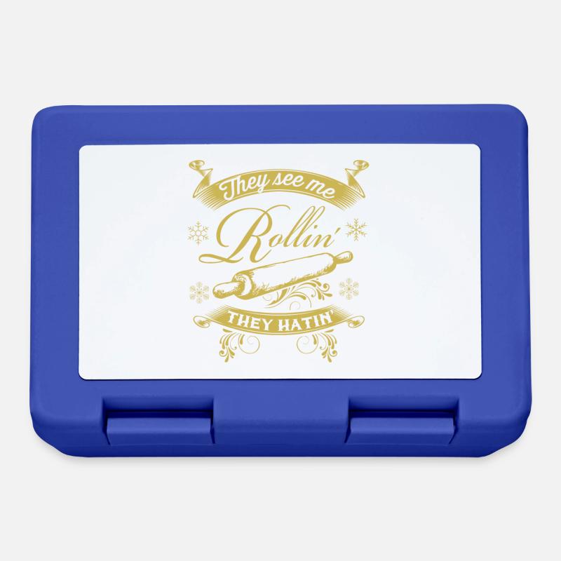 Funny Christmas pastry roll dough biscuits baking - Lunchbox - royal blue
