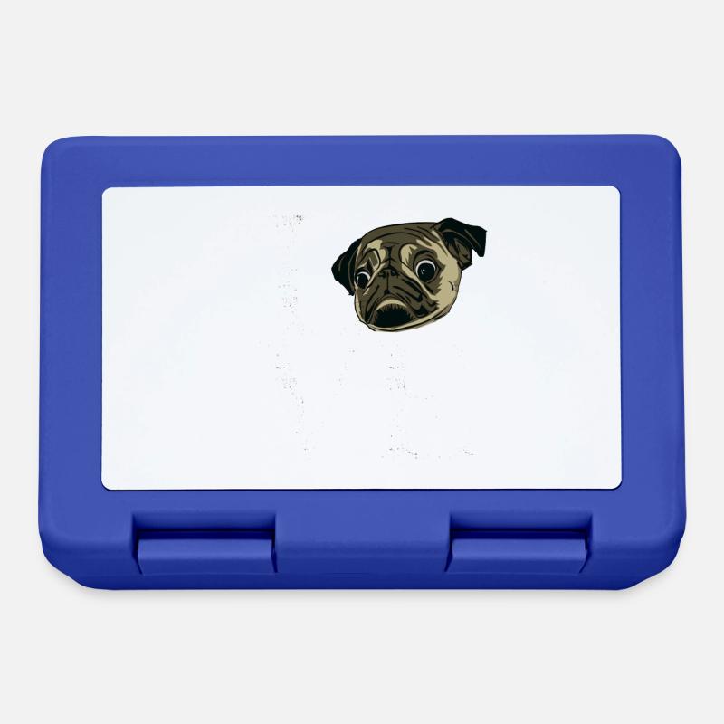 Mops white - Brotdose - Royalblau