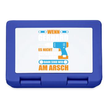 GERHARD Name Geschenk Reparatur reparieren - Brotdose - Royalblau - Vorne