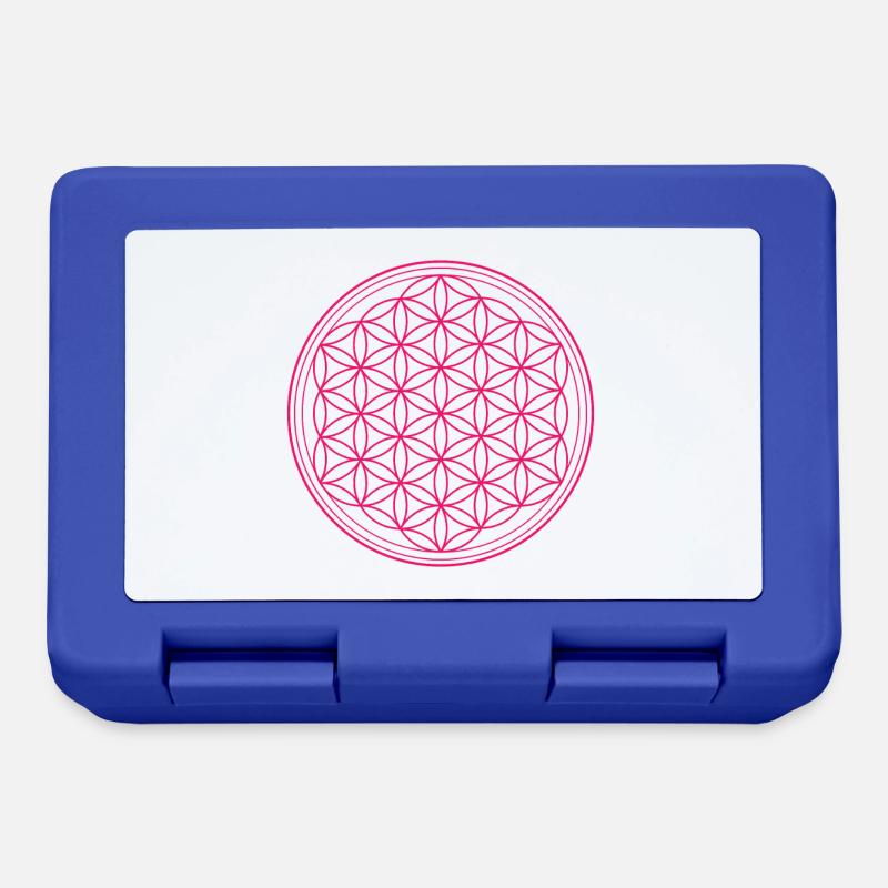 Blume des Lebens pink - Brotdose - Royalblau