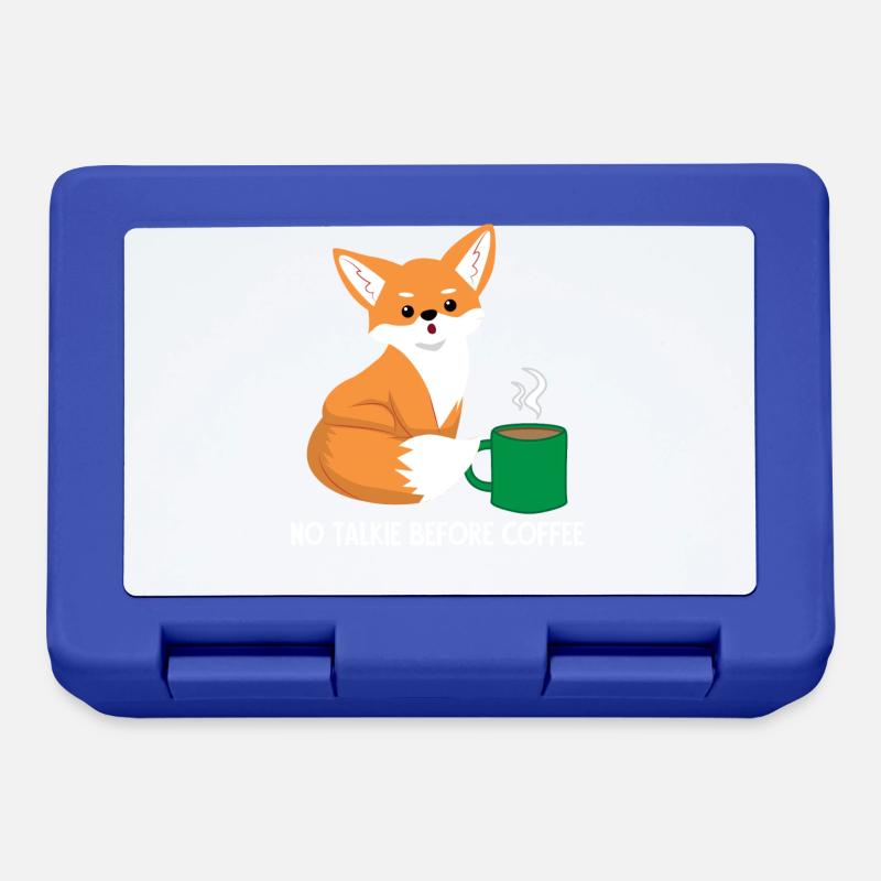 Fox - vixen - fox lovers - coffee - Lunchbox - royal blue