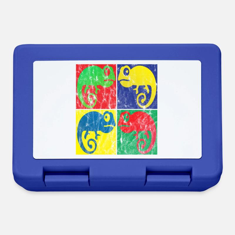 Caméléon Pop Art - Boîte à goûter - bleu royal