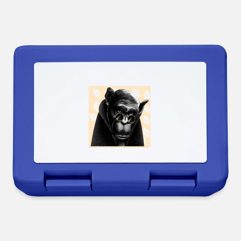 Singe - dessin - Boîte à goûter - bleu royal