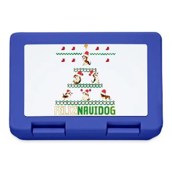Beagles Feliz Navidog Merry Chritsmas - Lunchbox - royal blue - Front
