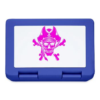 Totenkopf Pirat Piraten Piratenflagge Totenschädel - Brotdose - Royalblau - Vorne