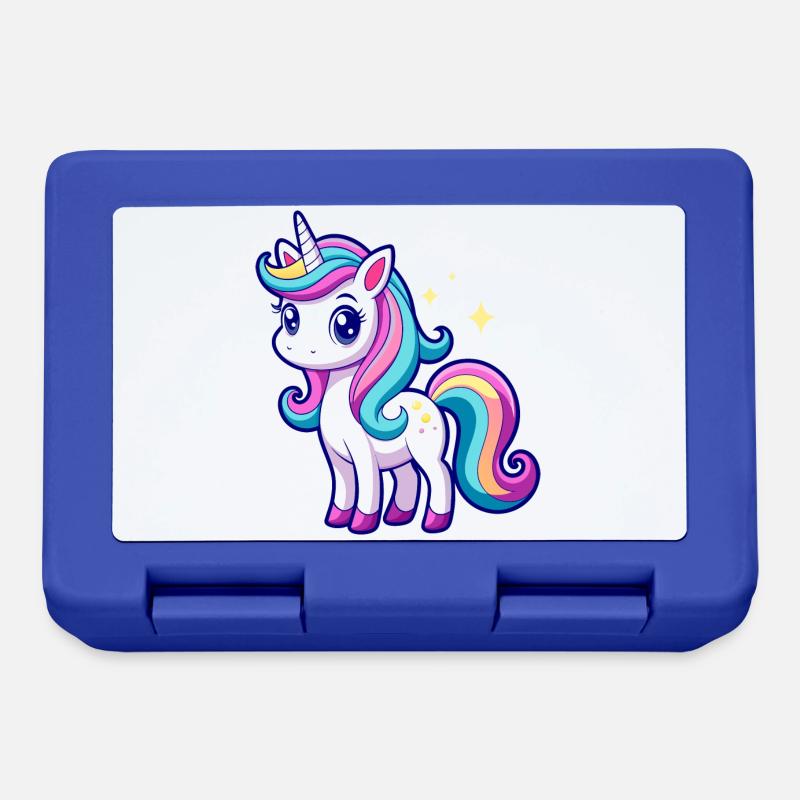 Süßes Regenbogen-Einhorn - Brotdose - Royalblau