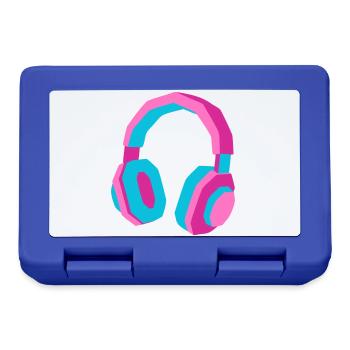 Kopfhörer 80er Retro Synthwave DJ Musik Gamer - Brotdose - Royalblau - Vorne