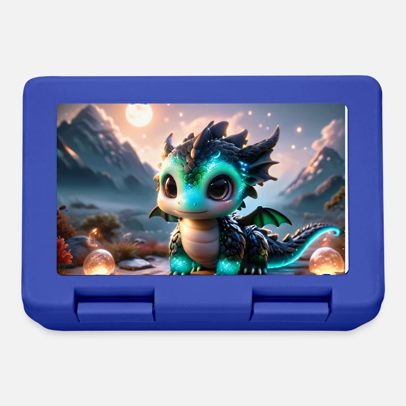 Dragon - vert-bleu au clair de lune - Boîte à goûter - bleu royal