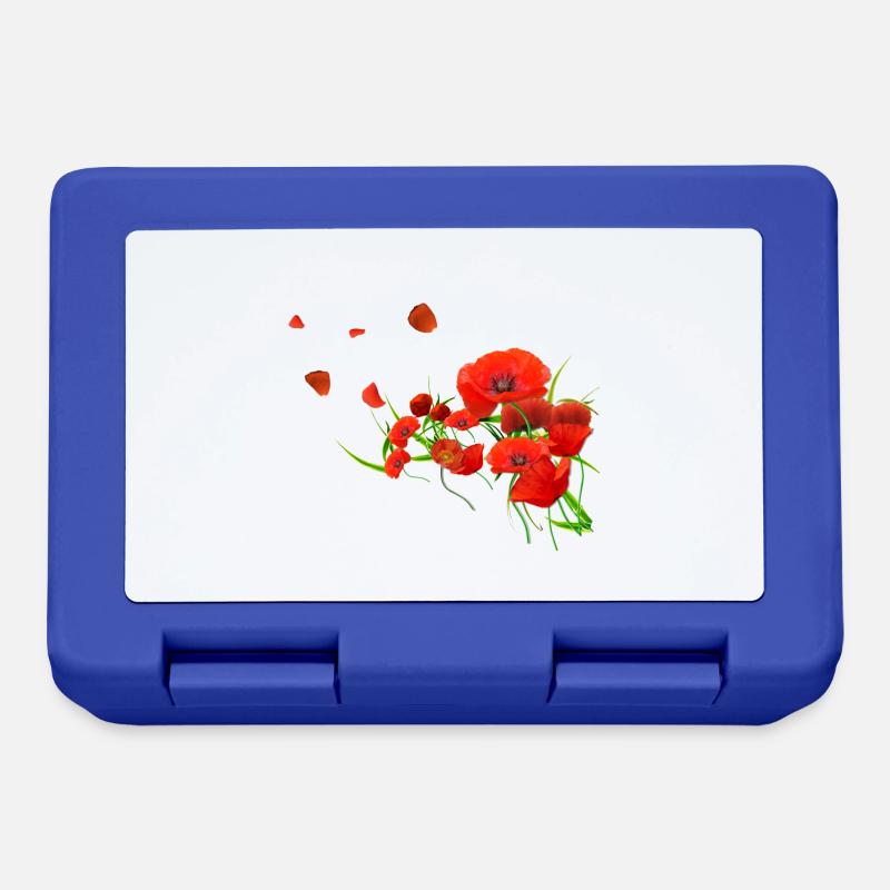Coquelicots - Boîte à goûter - bleu royal