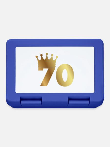 70. Geburtstag: 70 mit Krone - Brotdose - Royalblau