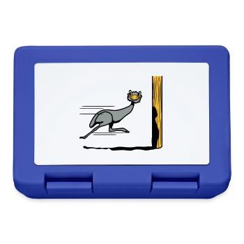 Lustig Emu Strauss rennen witzig comic Cool - Brotdose - Royalblau - Vorne